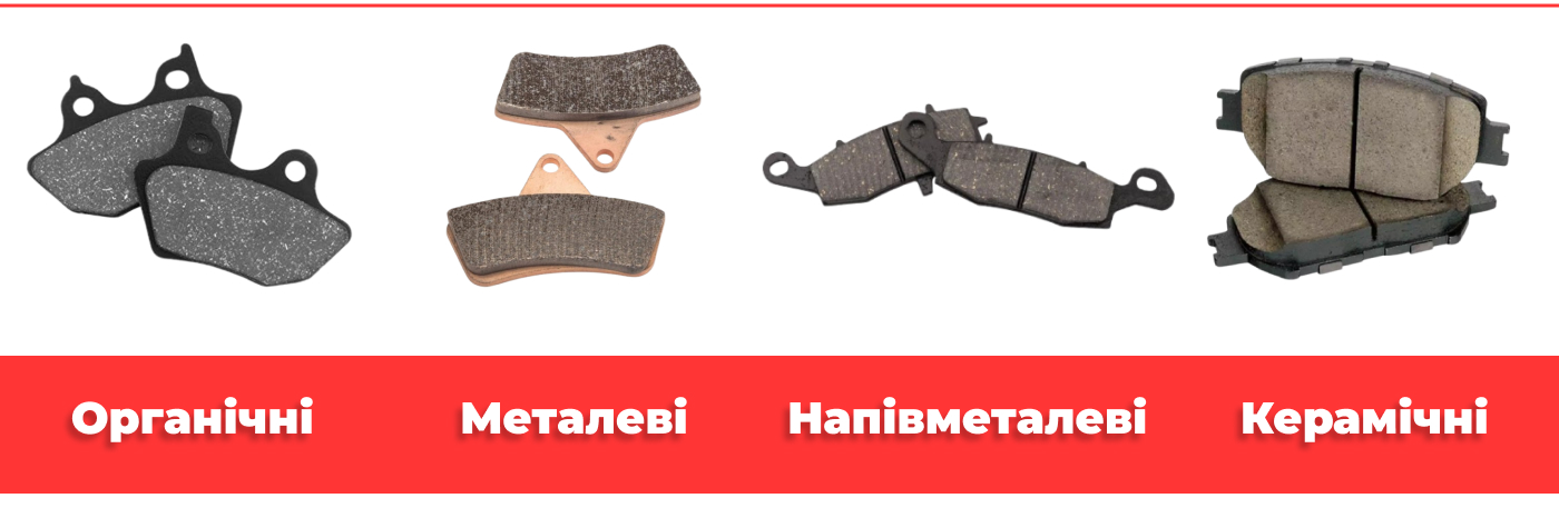 Типи гальмівних колодок
